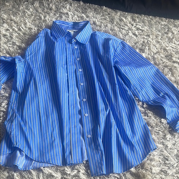 Blue Striped Men's Shirt - Picture 1 of 3